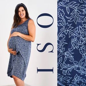 •ISO• Latched Mama Labor Dress 2.0 in Stormy Blue Floral size Large